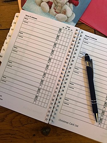 Personalized Christmas Card Address Book with A-Z Tabs - Spiral Bound Poinsettia Design - Perfect Holiday Gift for Family & Friends | Home Office Organization, Christmas Party Favors, Secret Santa Gifts