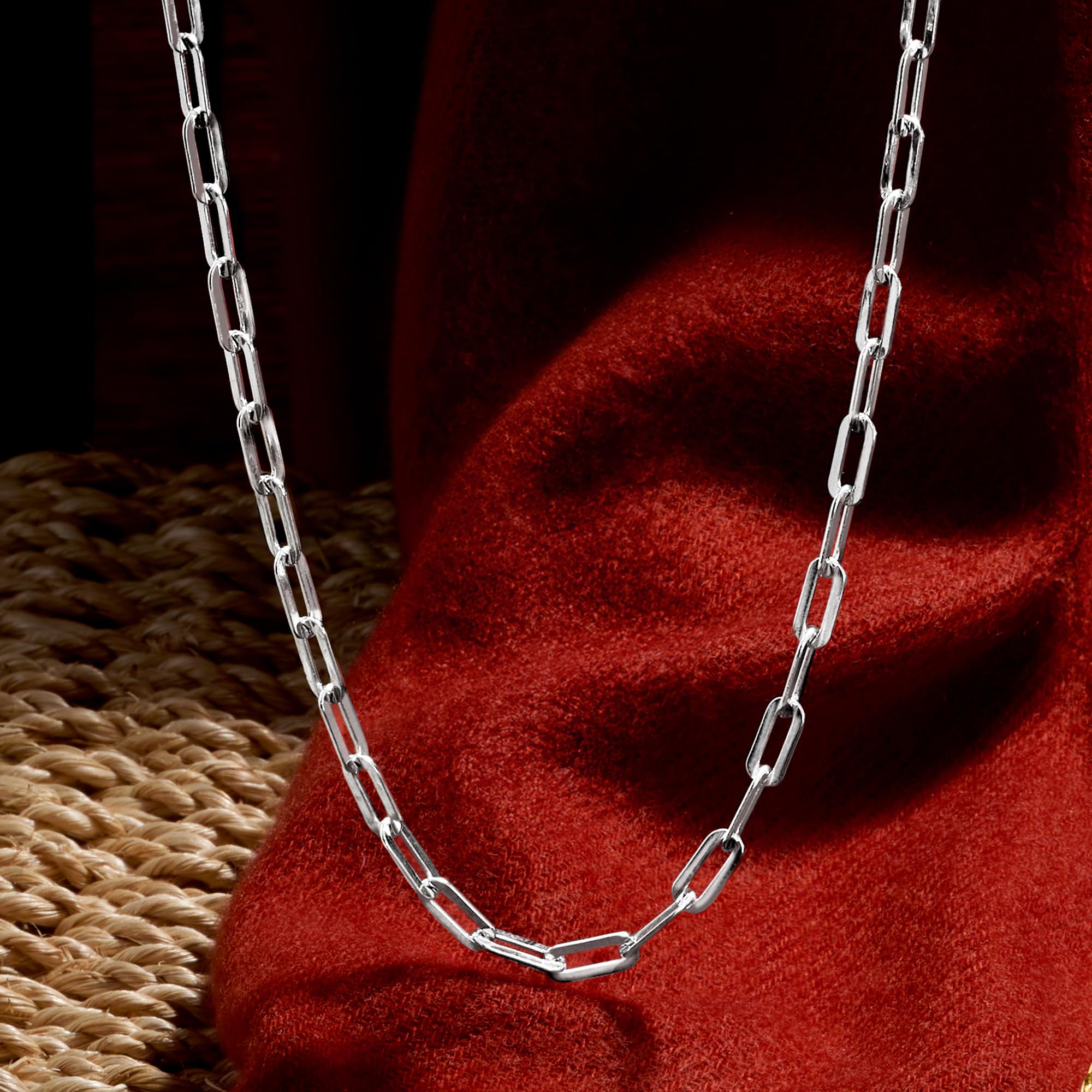 Ross-Simons Italian Sterling Silver Paper Clip Link Necklace - 20 Inch Dainty Chain for Women | Elegant Layering Necklace for Everyday Wear & Special Occasions