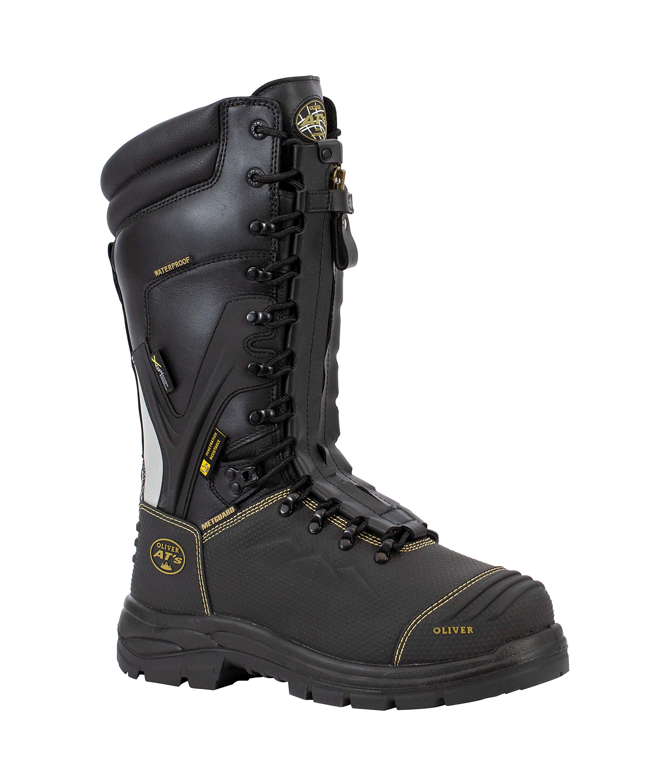 Oliver Men's Leather Work Boots - Durable & Comfortable for Construction, Hiking & Outdoor Work (Brown, Size 10) | Perfect for Job Sites, Camping & Heavy Duty Use