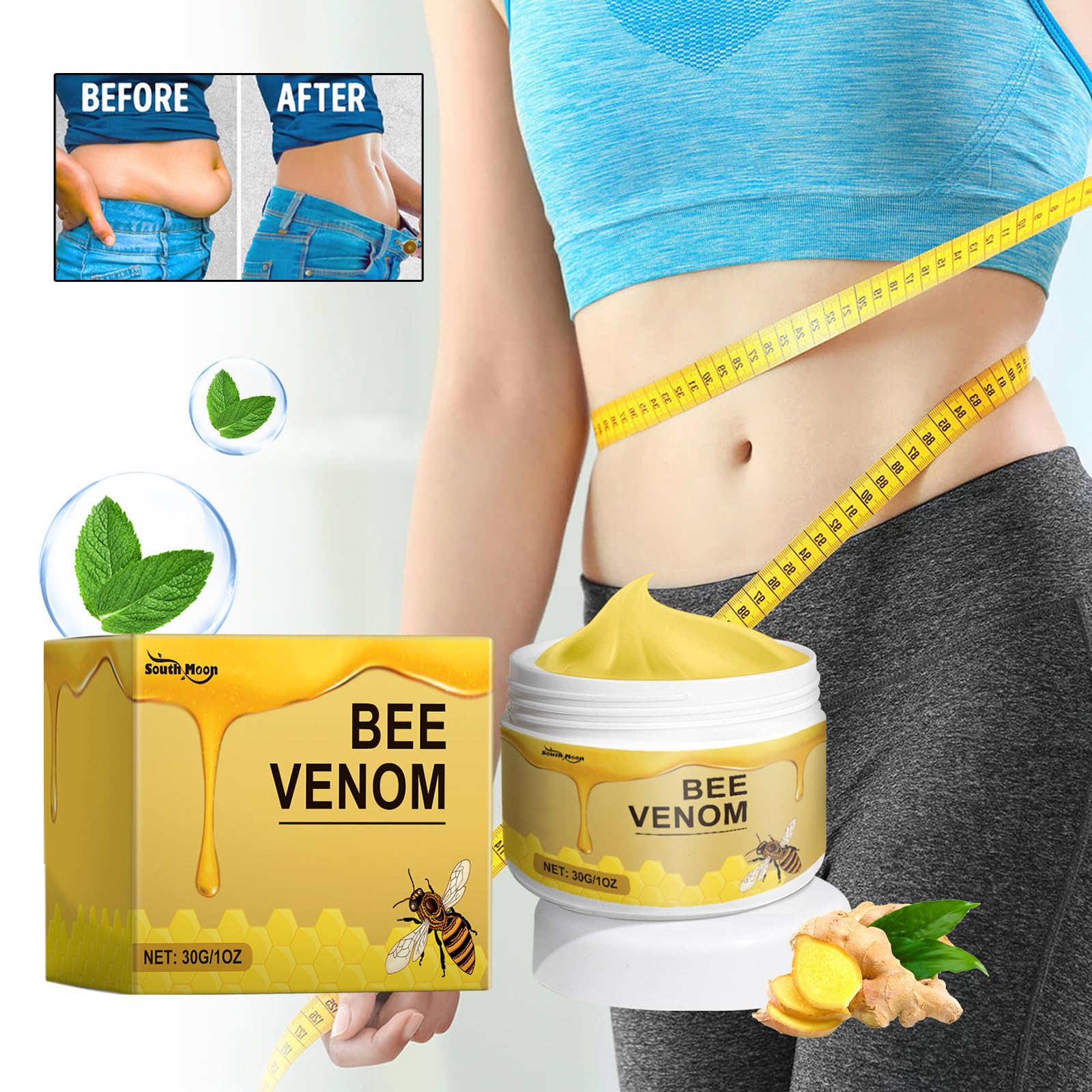 Bee Venom Firming Body Cream for Women & Men - Natural Anti-Aging & Skin Tightening Lotion - Perfect for Daily Moisturizing & Nighttime Skin Care Routine