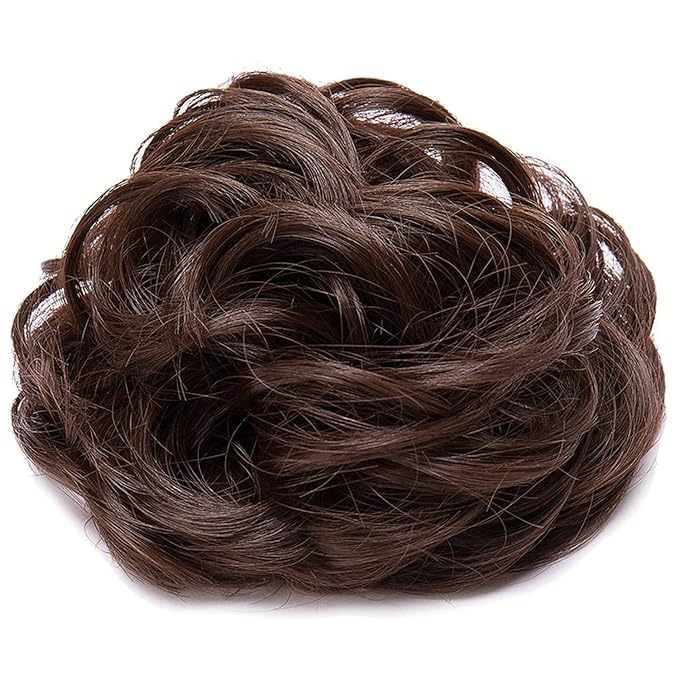 Trexee Brown Messy Bun Hair Extension with Elastic Band | Synthetic Hairpiece for Women & Girls | Perfect for Everyday Wear, Parties & Cosplay (1 Pack)