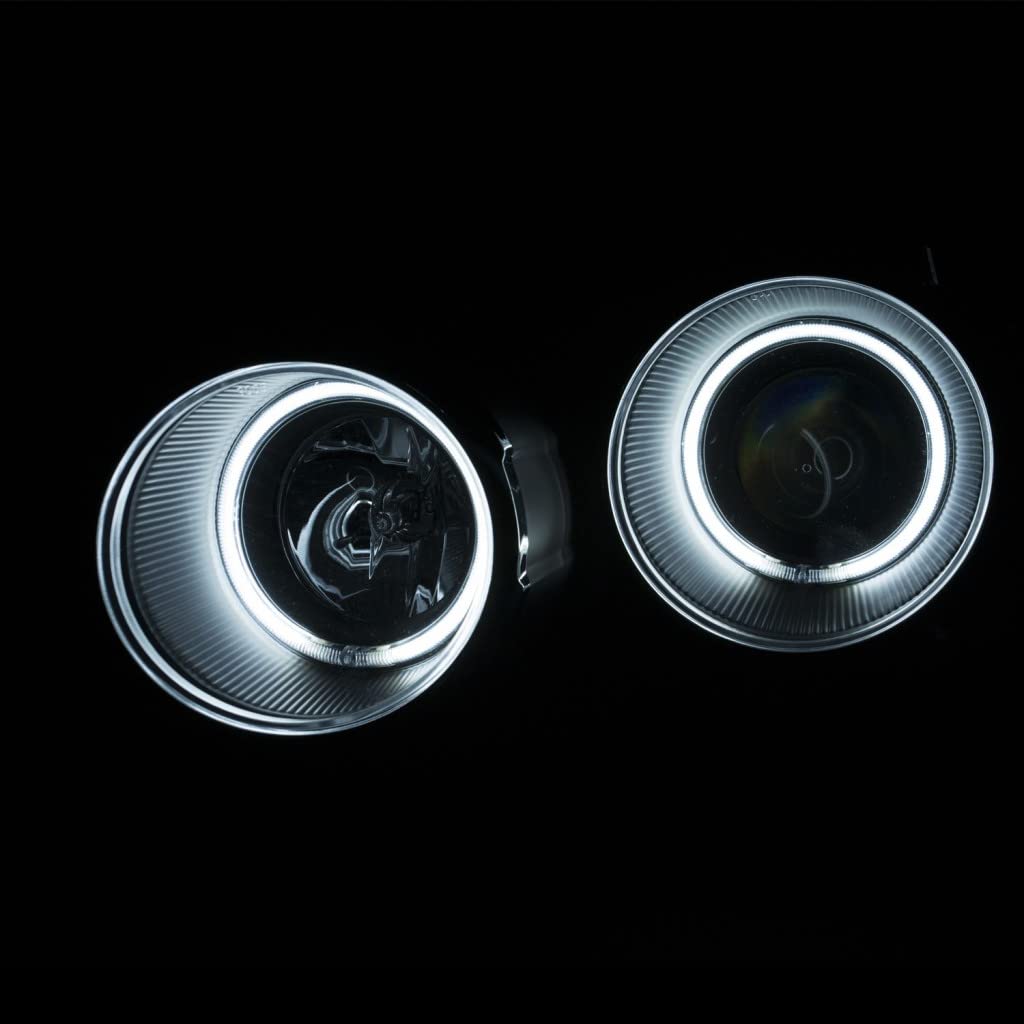 ANZO Projector Headlights with Halo Ring for Chevy Sonic 2012-2015 - Black Housing (Model 121488) | High-Performance LED Lighting for Night Driving & Custom Car Styling