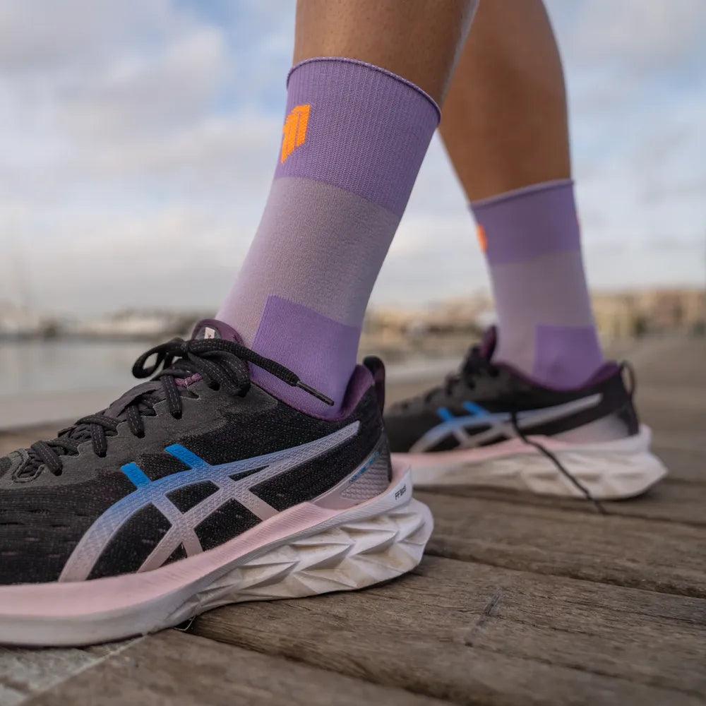 Sporcks Marathon Running Socks for Men & Women - Purple Performance Athletic Socks for Long Distance Running, Jogging & Workouts - Moisture Wicking & Cushioned Support