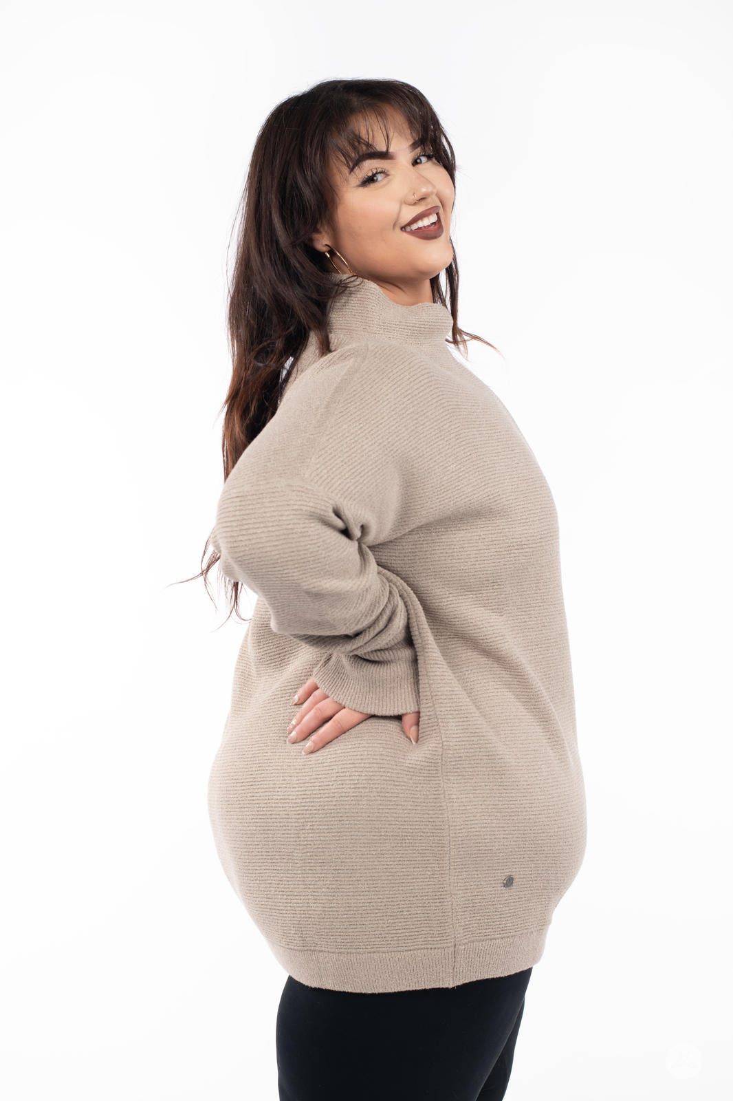 Stylish Ottoman Mock Neck Sweater for Women - Cozy Winter Knit Pullover - Perfect for Office, Casual Outings & Date Nights
