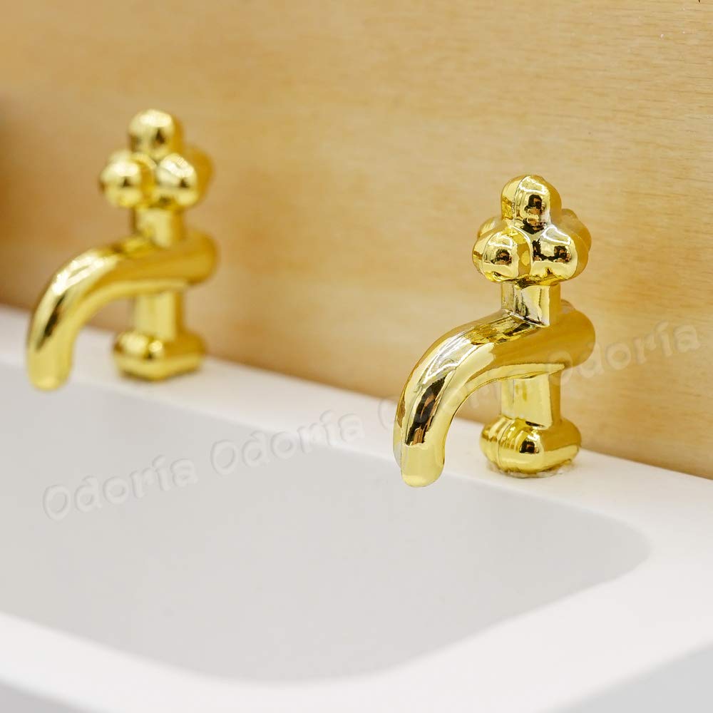 1/12 Scale Miniature Kitchen Sink Dollhouse Accessories - Realistic Mini Sink for Dollhouse Kitchen, Bathroom & DIY Model Scenes