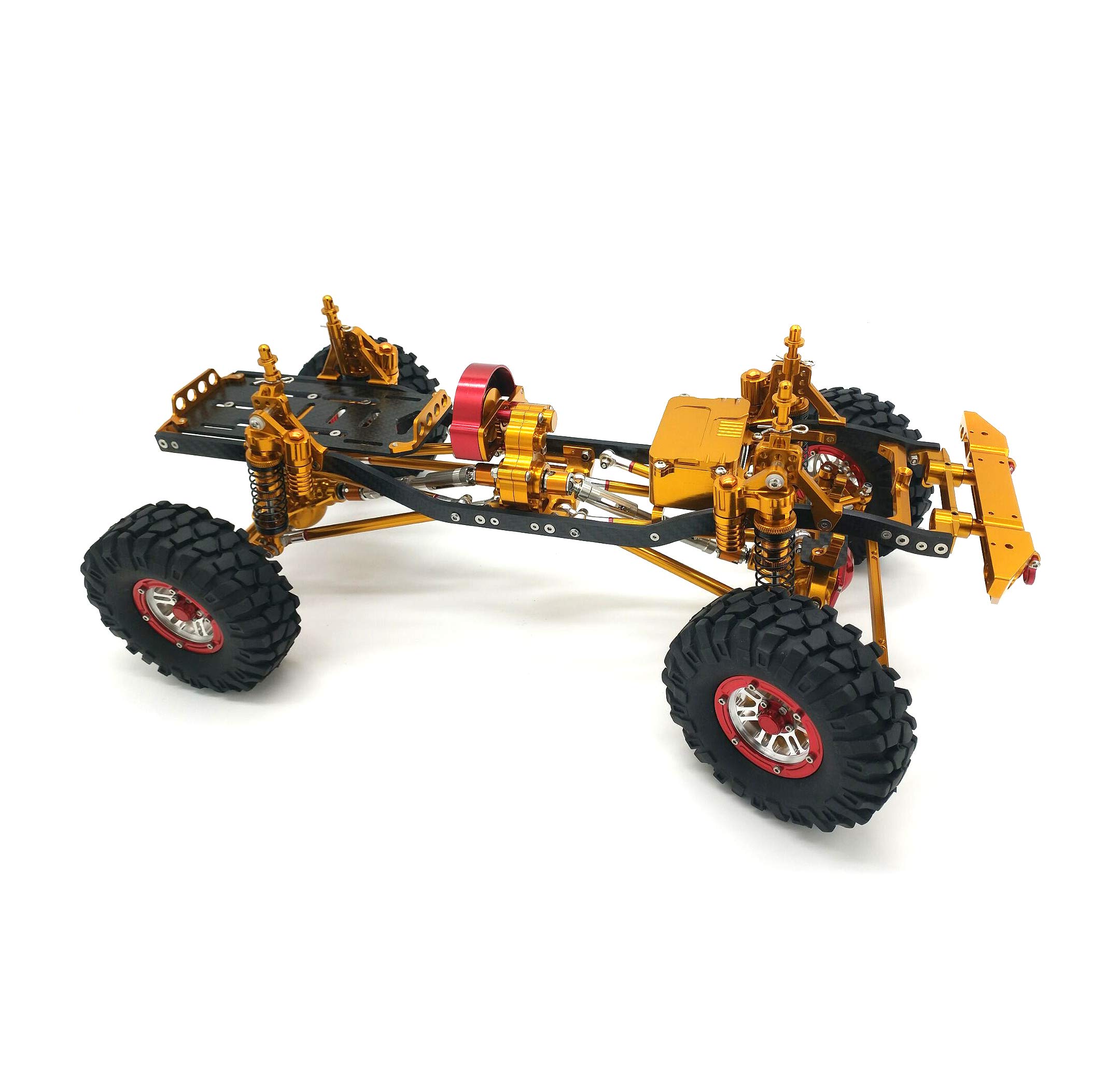 1/10 Scale CNC RC Rock Crawler Chassis - Upgraded Yellow SCX10 Tires for Off-Road Adventure & Trail Crawling