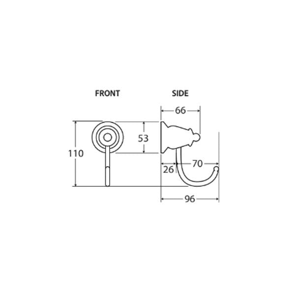 Fienza 81004BN Lillian Robe Hook, Brushed Nickel Finish - Modern Bathroom & Bedroom Wall Mounted Coat Hook for Towels, Robes & Clothes Organization