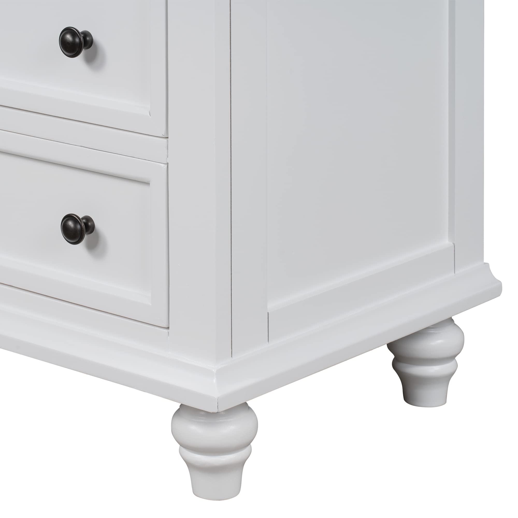 Modern White End Table with 3 Drawers & Pull-Out Tray - Nightstand Storage Organizer for Bedroom, Living Room & Office - Perfect for Small Spaces, Guest Rooms & Apartment Decor