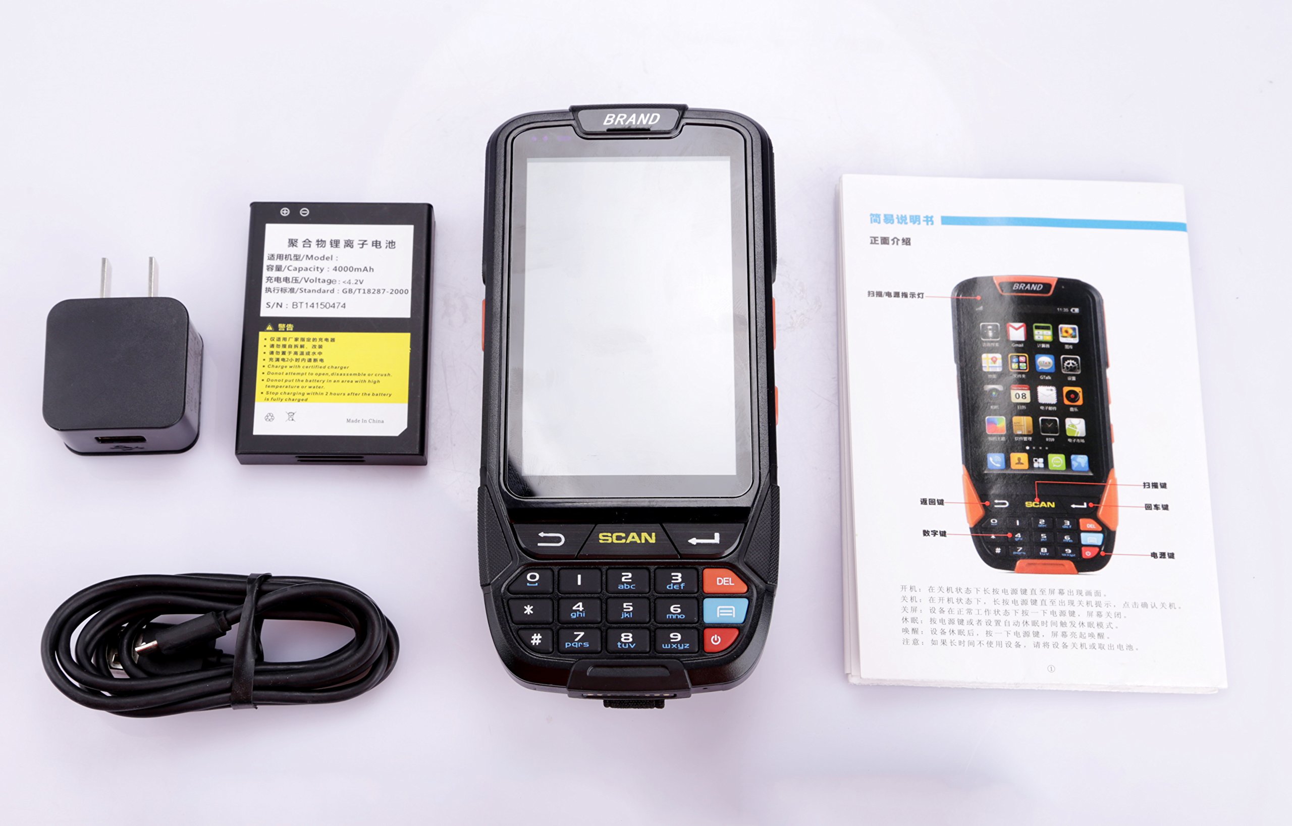 Portable Bluetooth Handheld PDA Scanner - Fast 1D Barcode Reader with WiFi, BT & A-GPS, Android 7.0 OS for Warehouse Inventory, Industrial Data Collection & Retail POS Systems (Mindeo UE966 Model)