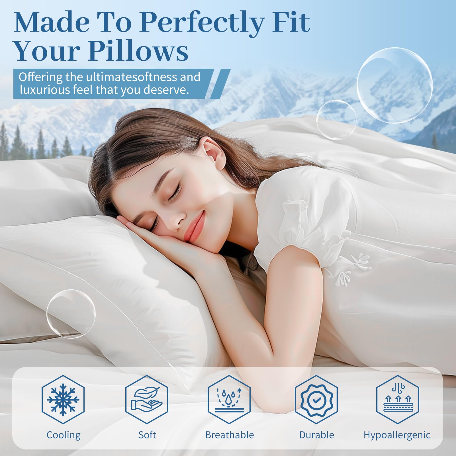 Premium 100% Egyptian Cotton King Pillowcase Set of 2 (20