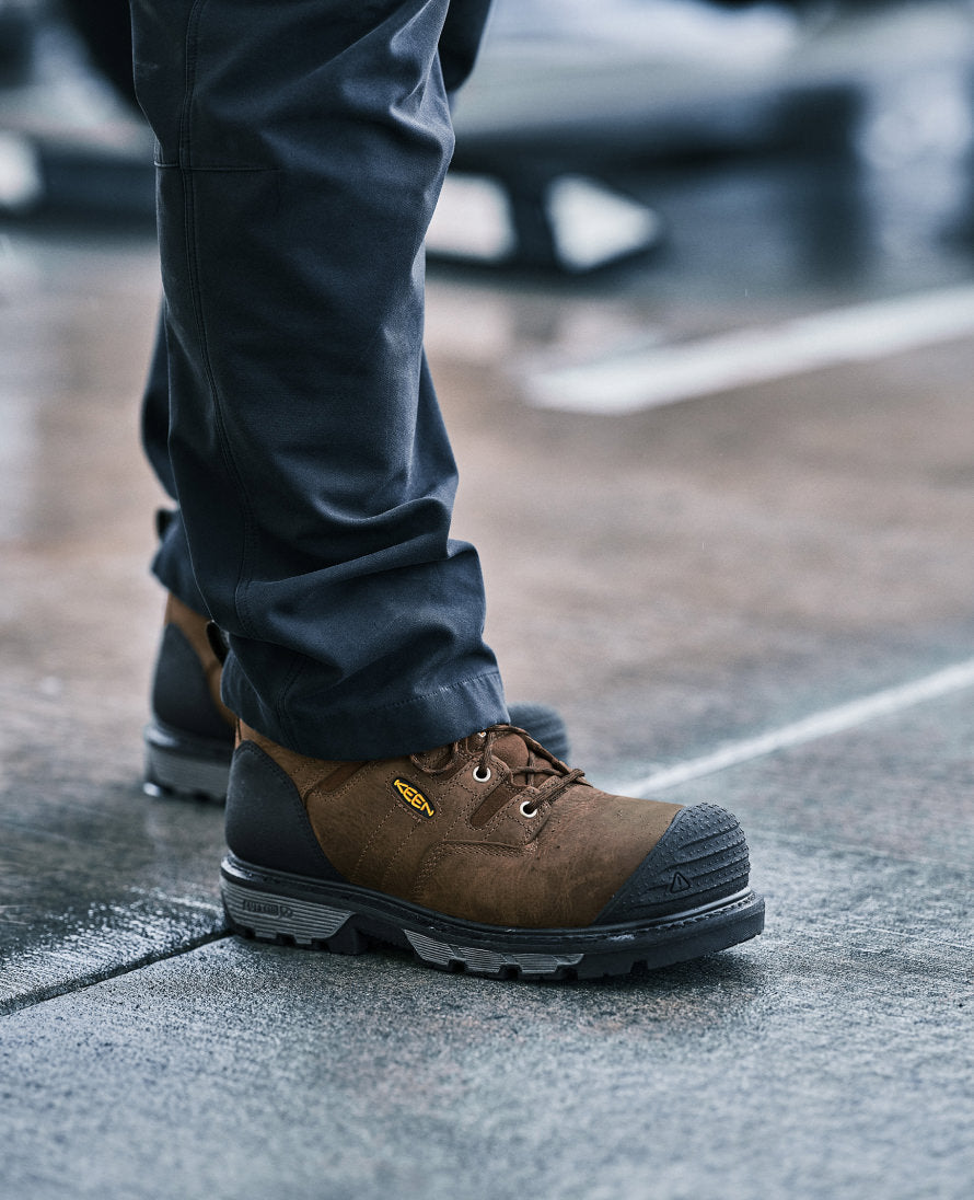 Men's Camden 8 Insulated Waterproof Work Boot with Carbon Toe - Leather Brown/Black - Durable Winter & Construction Footwear for Outdoor Work & Hiking