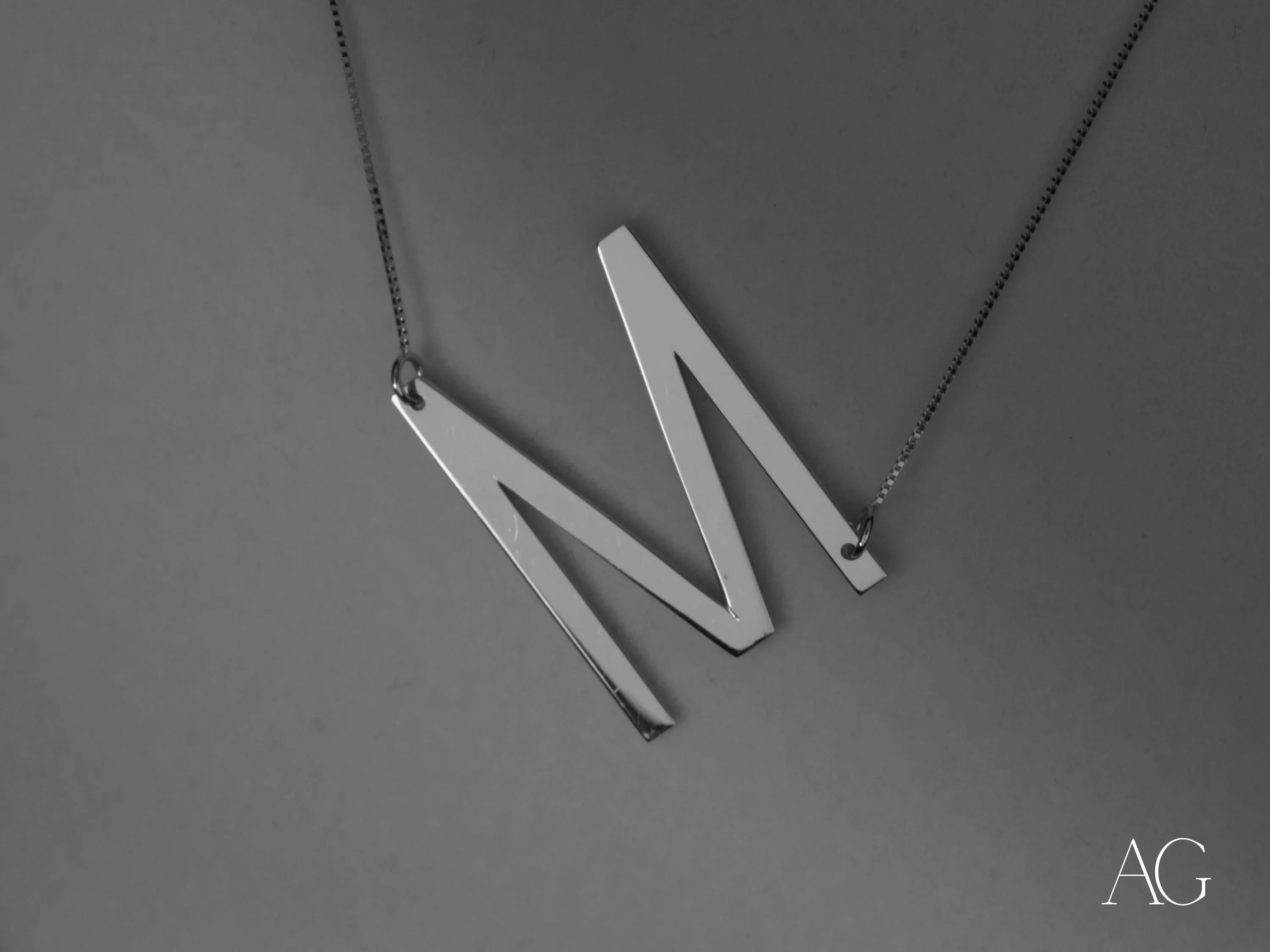 Personalized Initial Letter Pendant Necklace - Custom Name Necklace with 18