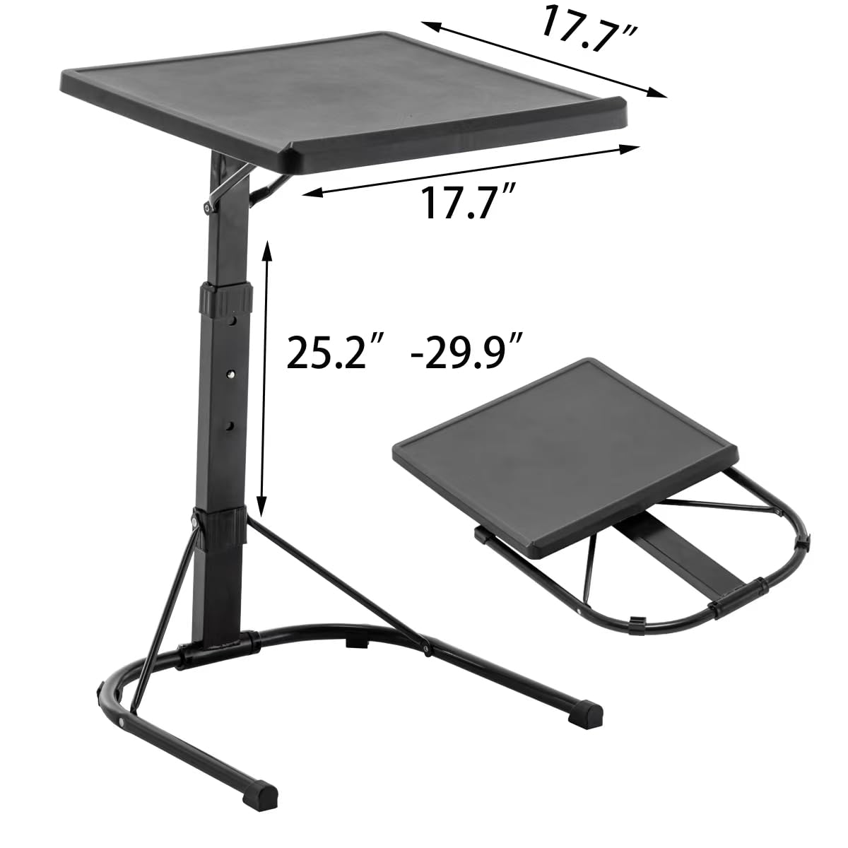 SHXSYN Adjustable Overbed Table with Wheels - Portable Folding Laptop Desk for Home Office, Bed, Couch - Standing Desk Converter with Tray for Computer Workstation (Black) - Perfect for Remote Work, Nursing Homes & Small Spaces