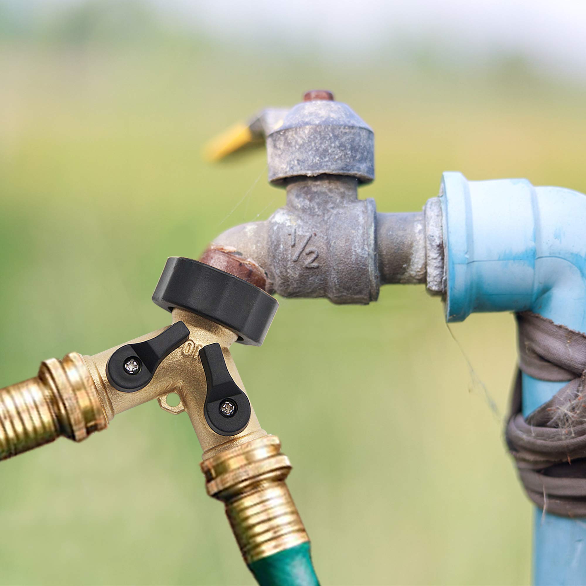 2-Way Brass Hose Splitter - 3/4