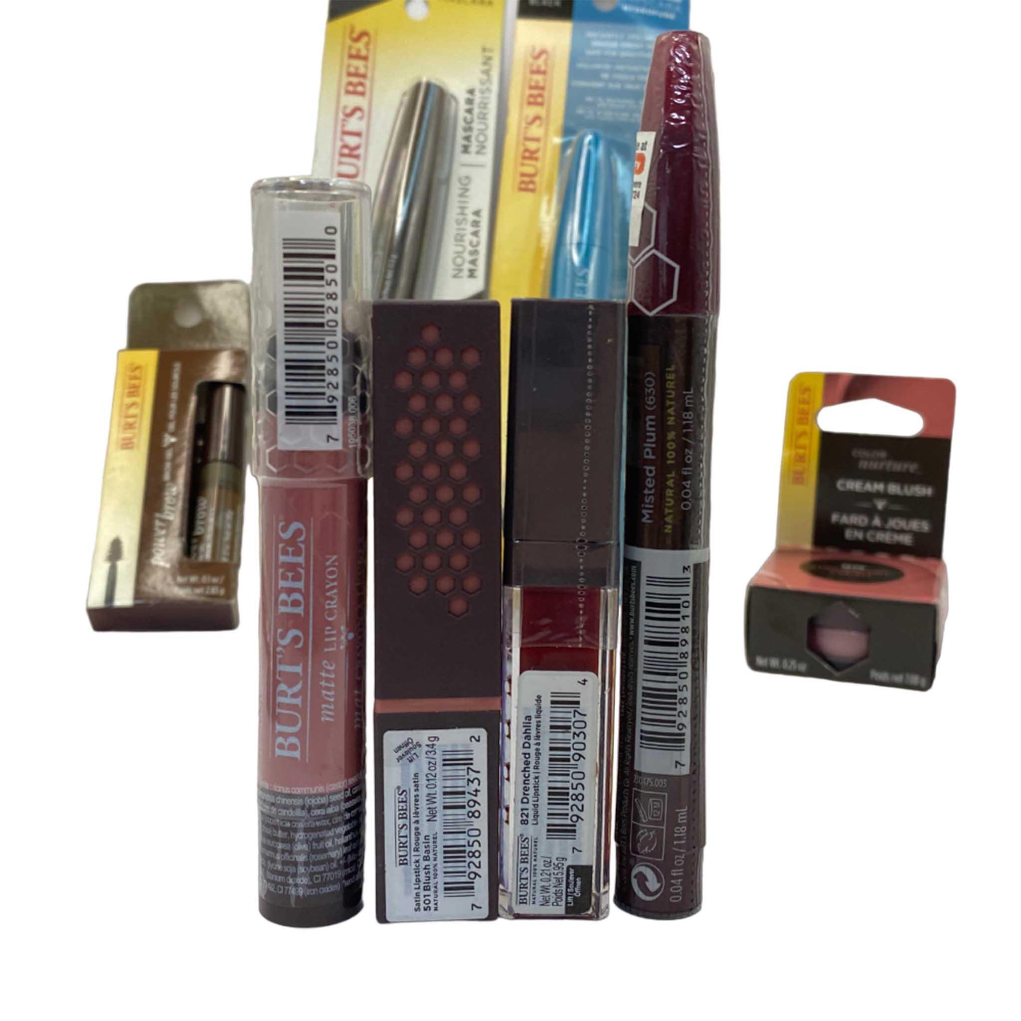 Burt's Bees Natural Makeup Set - 50 Pcs Assorted Lip Balms, Lipsticks & Cosmetics | Cruelty-Free & Moisturizing | Perfect for Daily Use, Travel & Gift Giving