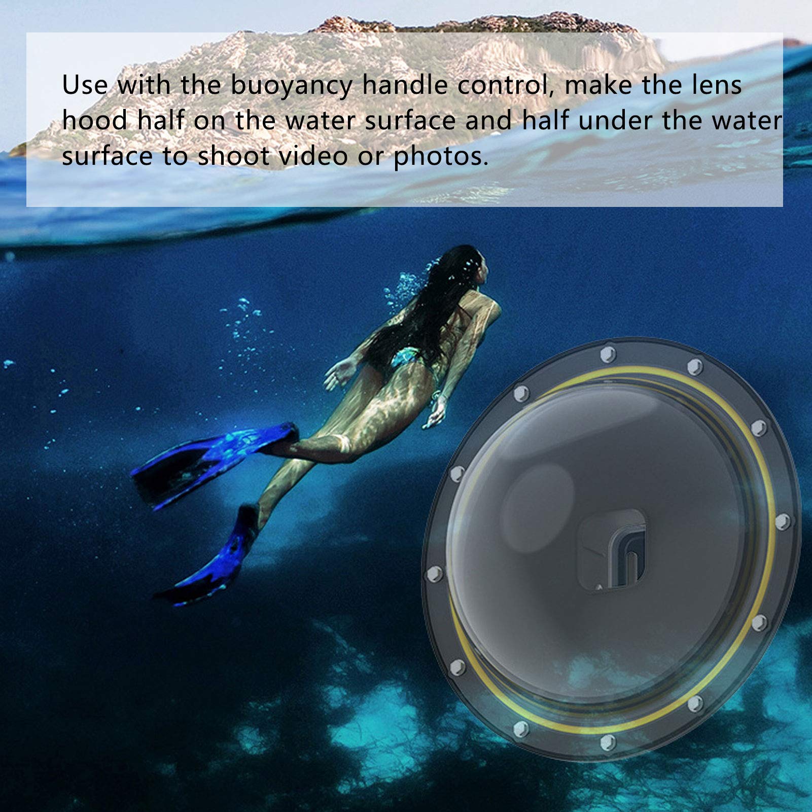 EBTOOLS Waterproof Action Camera Cover Kit with Fisheye Lens - Diving, Snorkeling & Underwater Photography Case for GoPro & Action Cameras - Perfect for Beach, Pool & Marine Adventures