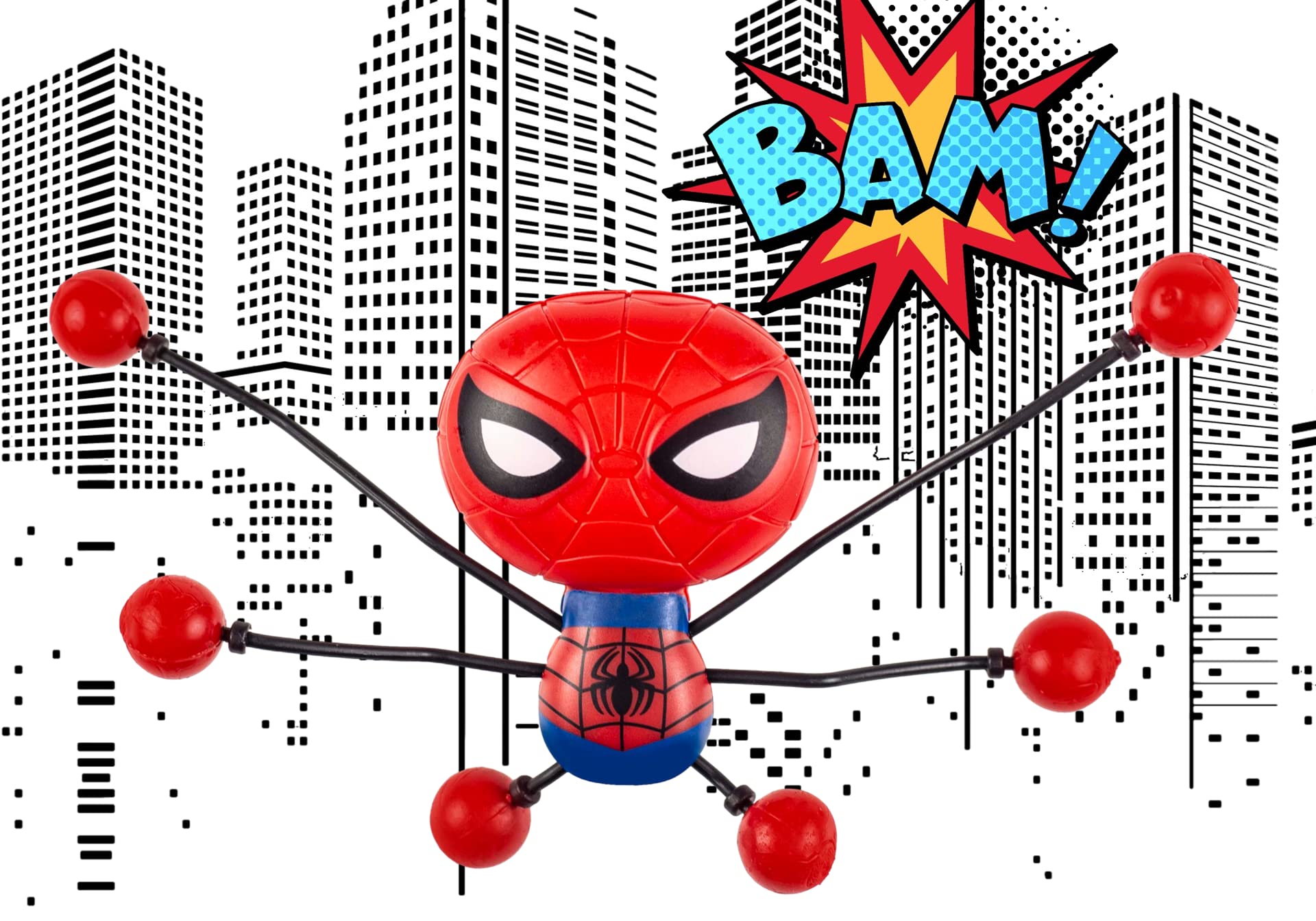 Marvel Spiderman Stretchy Fidget Toys (24 Pack) - Superhero Stress Relief Wall Crawler Figures for Kids Birthday Party Favors, Goody Bags & Classroom Rewards | Fun Sensory Toys for Anxiety Relief & Focus