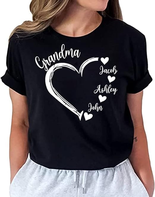 Personalized Grandma Shirts for Women - Cute Mother's Day Gifts for Grandma & Nana - Comfortable Cotton Sweatshirt for Family Reunions & Birthday Celebrations