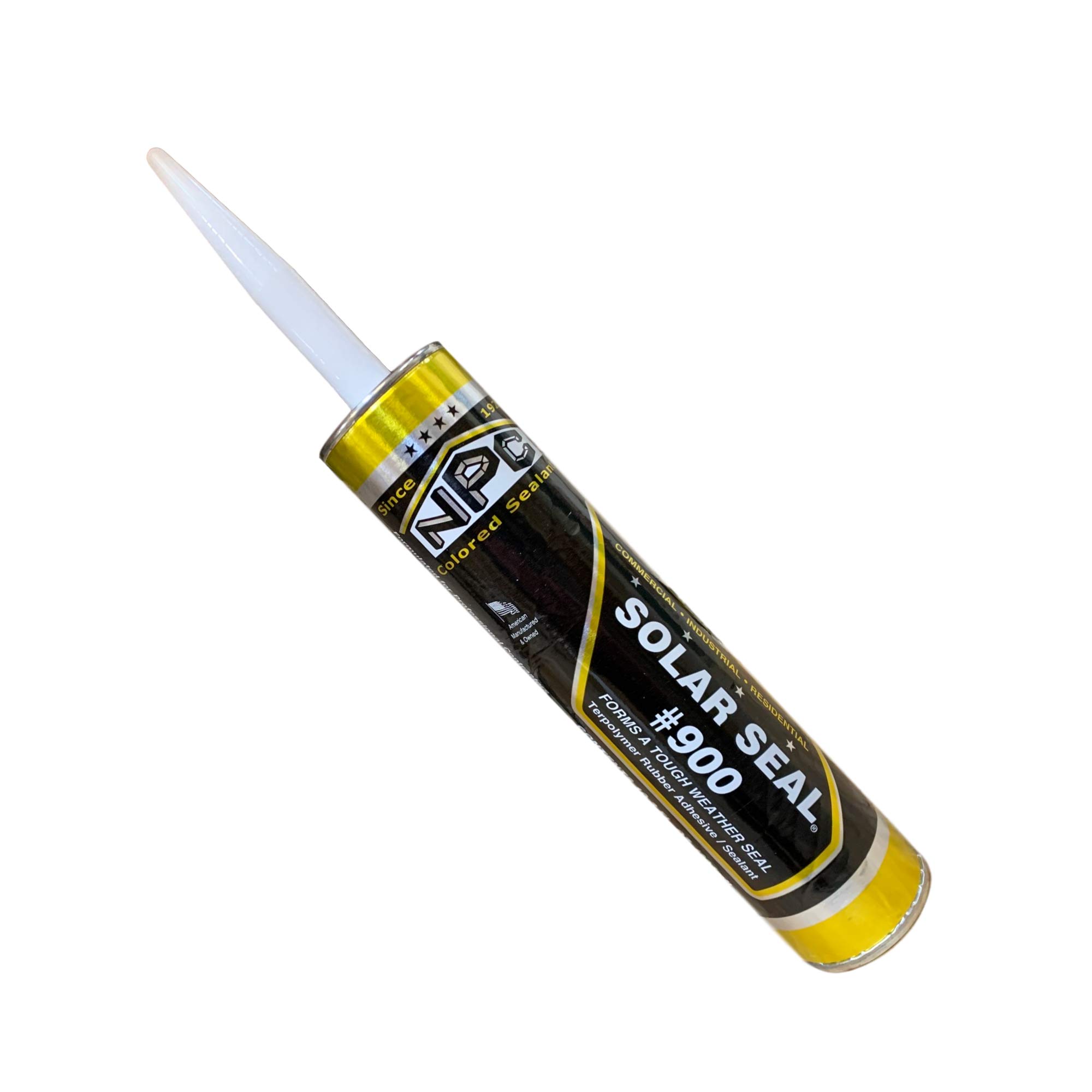 NPC #900 Solar Seal with Bonus Caulking Gun - Waterproof Sealant for Metal Roofing, Vinyl Siding, Fiber Cement & Masonry - UV Resistant Adhesive for RV Trailers, Skylights & Brick Repair - Emerald Green (1 Tube) - Perfect for Roof Leaks, DIY Home Repairs & Weatherproofing Projects