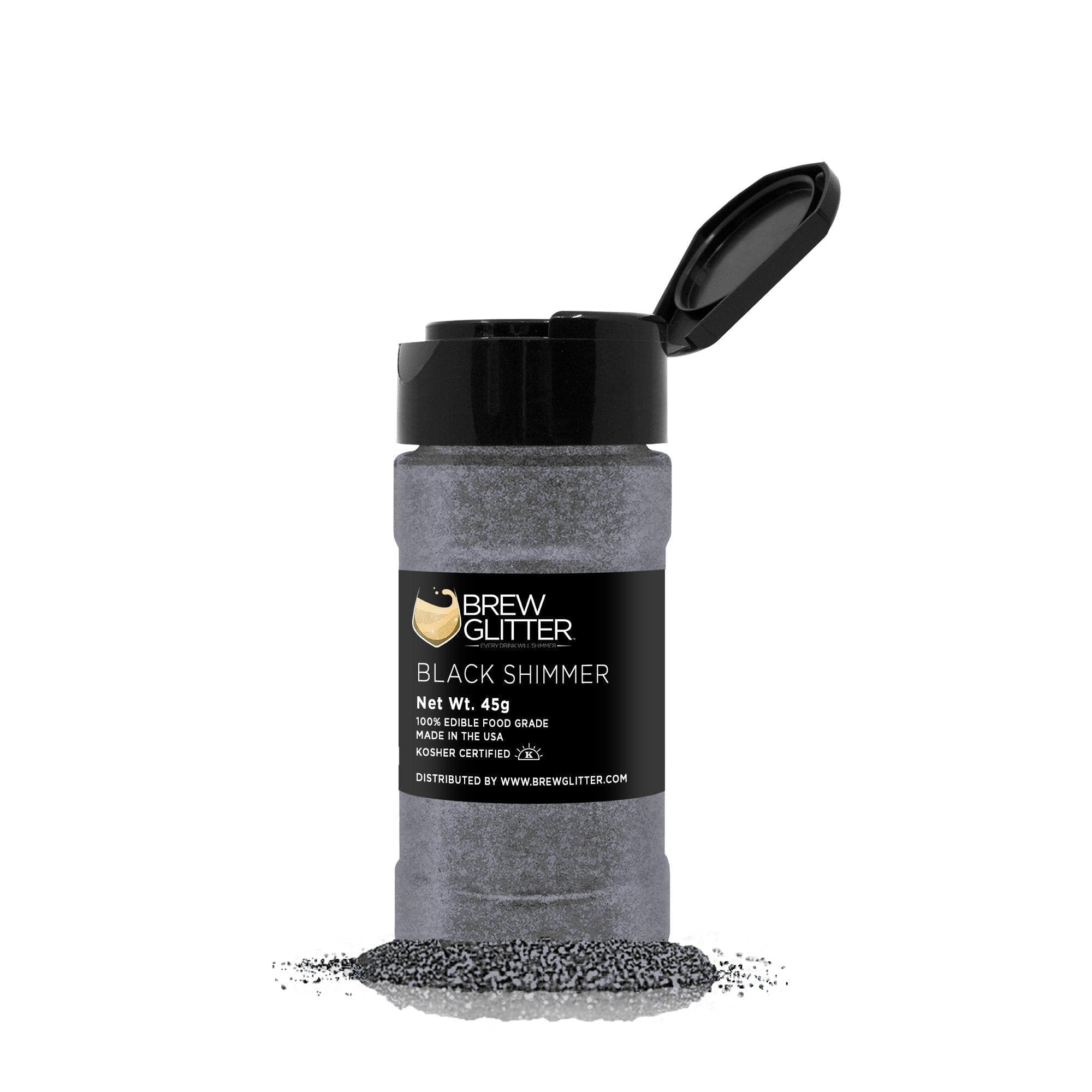 Black Shimmer Brew Glitter® - 45g Premium Cosmetic Glitter Shaker for Nails, Body Art & DIY Crafts - Perfect for Parties, Festivals & Makeup Looks