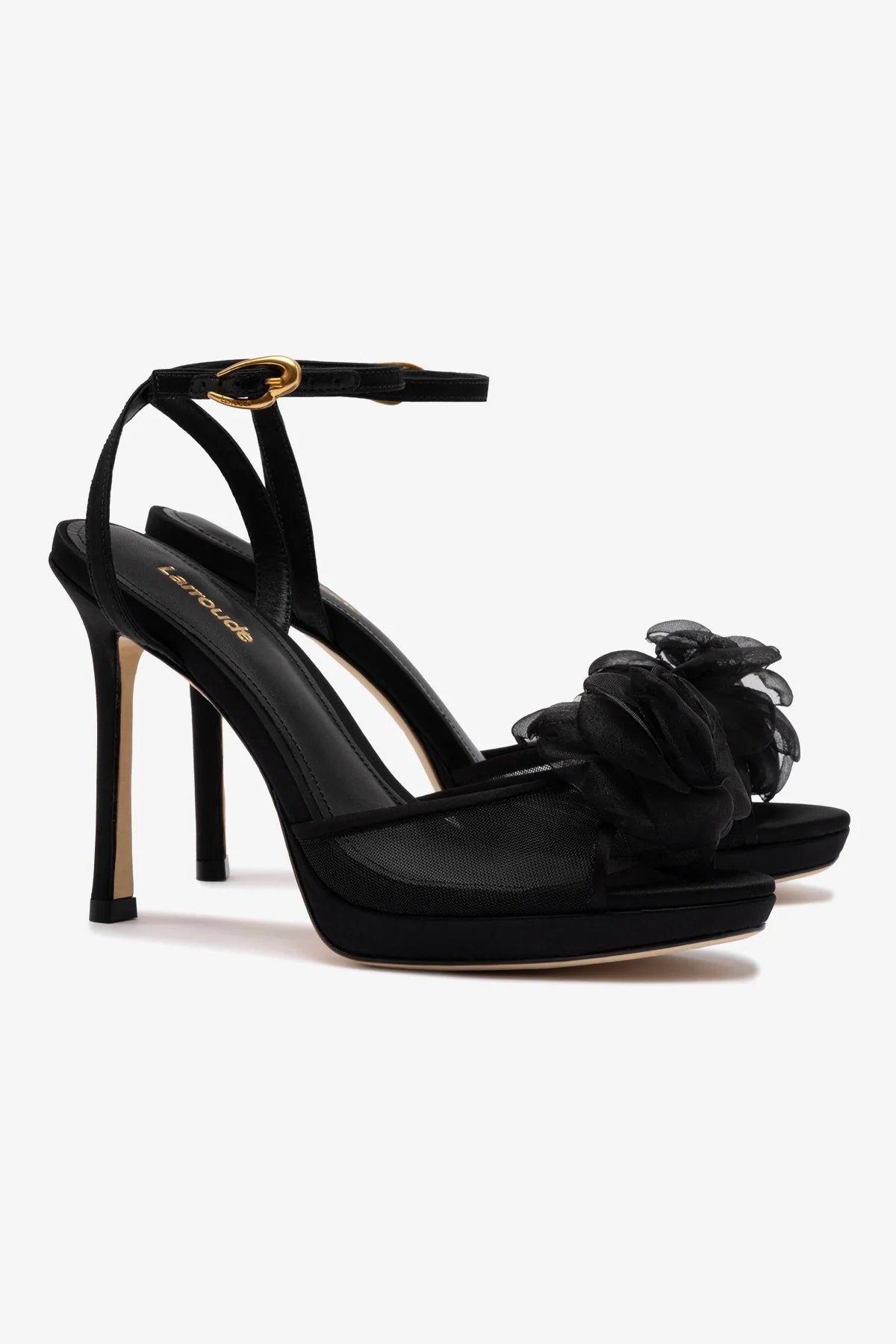Salma Black Satin Platform Sandals for Women - Comfortable Summer Wedge Heel Shoes for Beach, Party & Casual Outfits