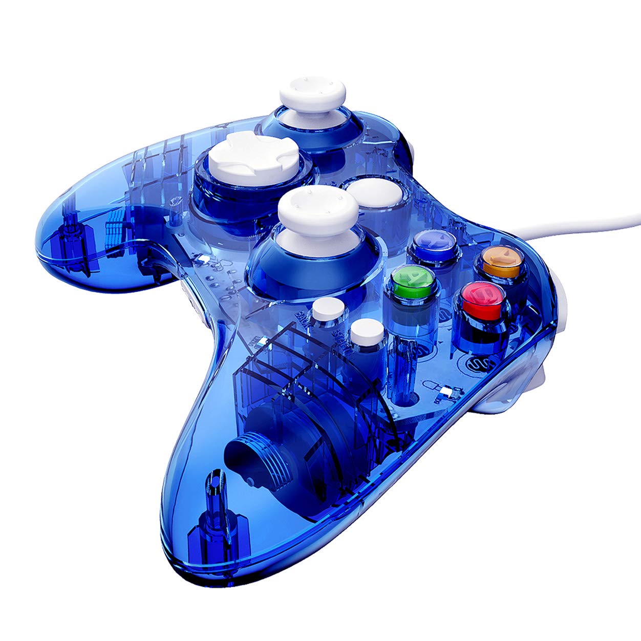 Upgraded Wired Xbox 360 Controller with LED - PC & Xbox 360 Compatible for Gaming (Blue)