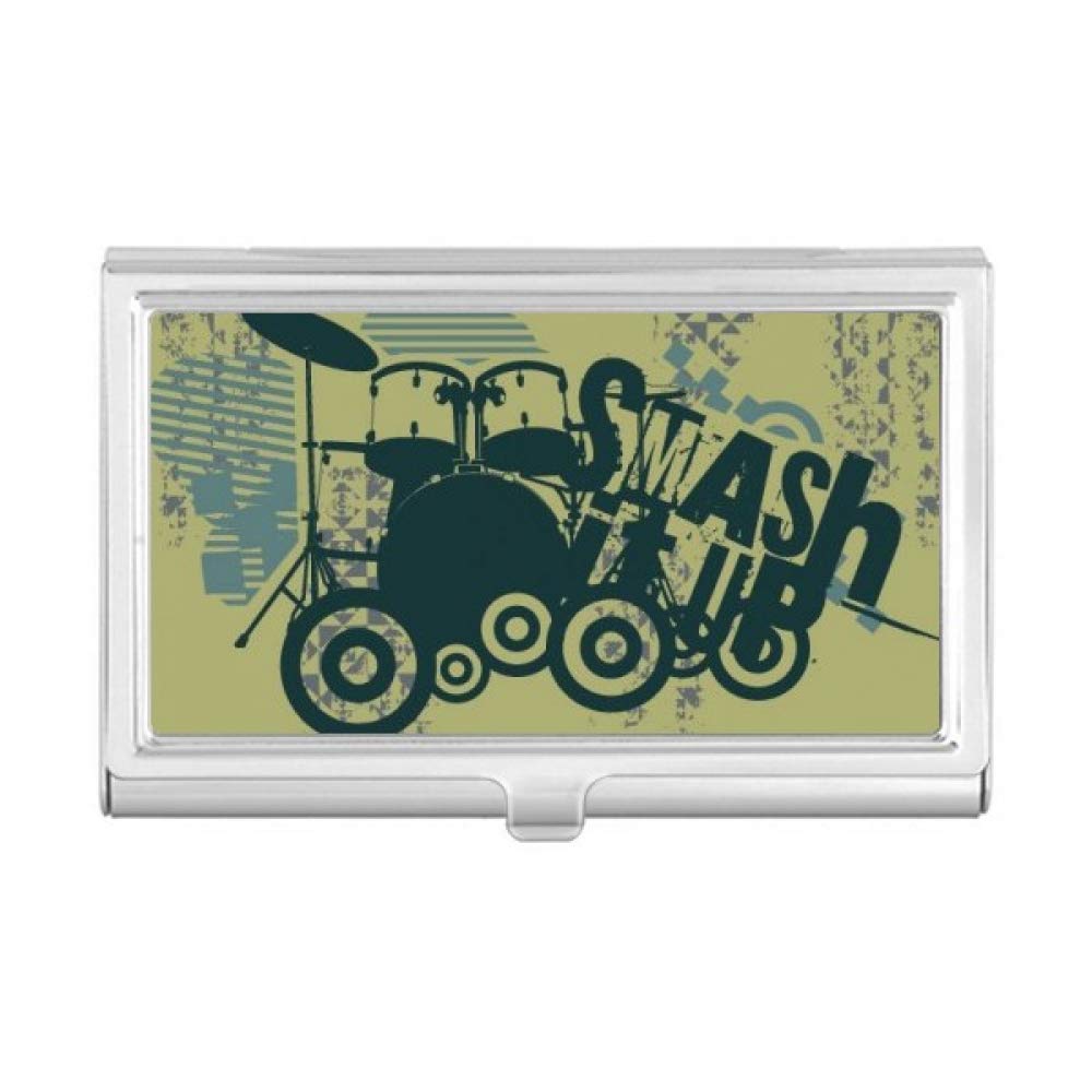 Stylish Graffiti Drum Music Pattern Business Card Holder - Compact Pocket Wallet Case for Streetwear & Urban Professionals | Perfect for Networking, Events & Daily Use