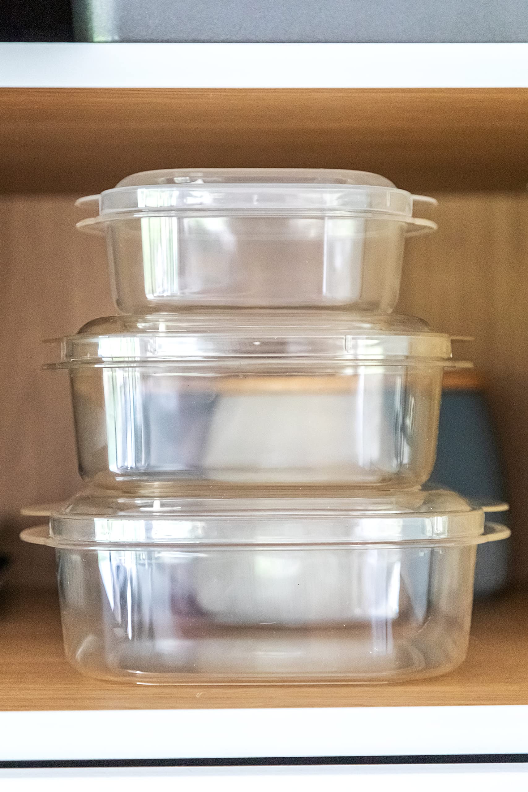 Microwave Safe KitchenCraft KCMCASS Cookware Set - 3 BPA-Free Plastic Food Storage Containers with Lids for Meal Prep, Leftovers & Freezer Storage