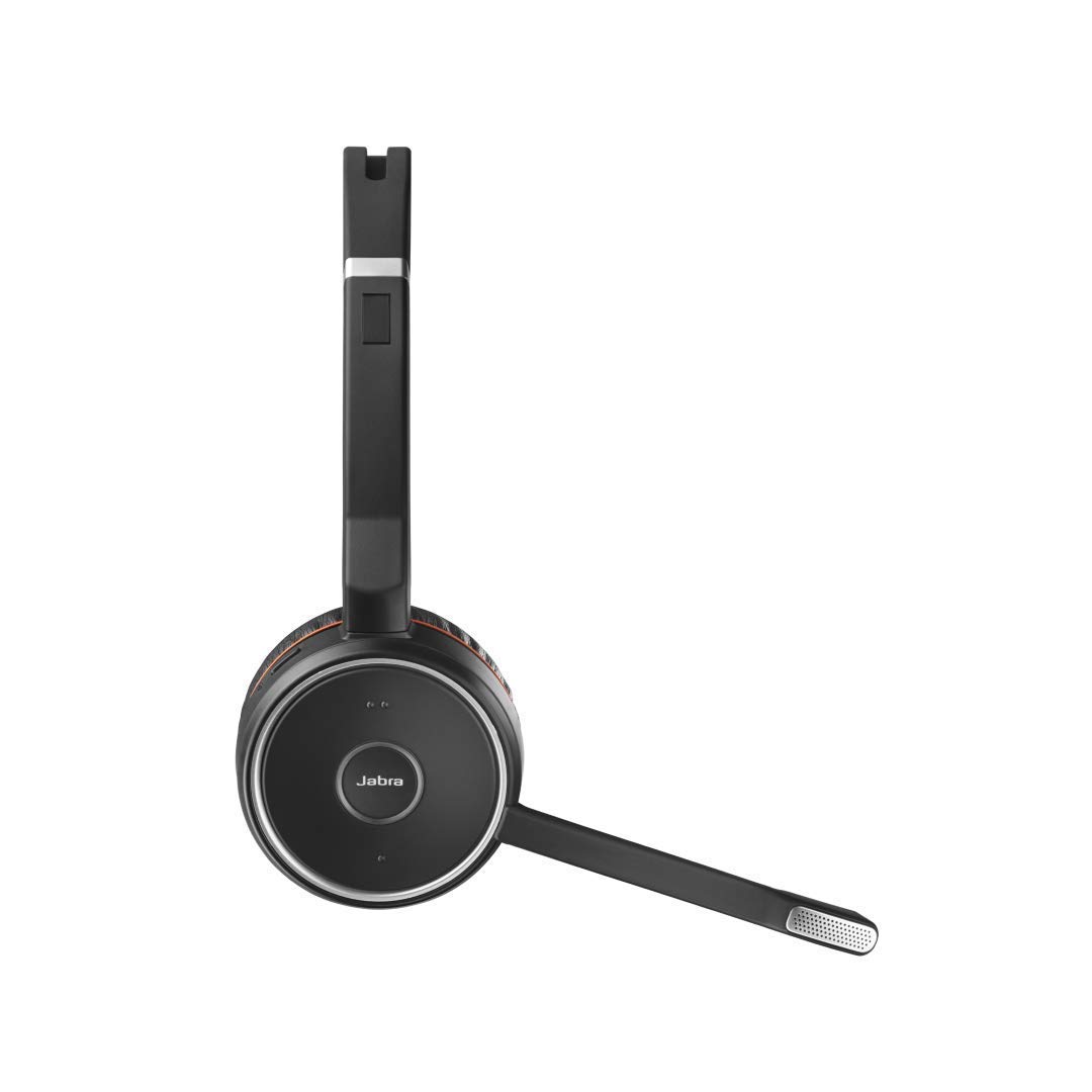 Jabra Evolve 75 UC Wireless Bluetooth Headphones with Microphone - Noise Cancelling Stereo Headset for Office & Remote Work - 15+ Hour Battery Life - USB Adapter Included - Black - Perfect for Video Calls, Online Meetings & Home Office Use