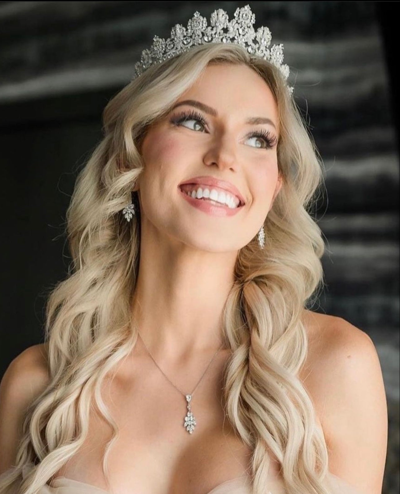 JASMINE Bridal Drop Earrings and Necklace Set - Sterling Silver Wedding Jewelry for Bride, Bridesmaid, and Formal Occasions