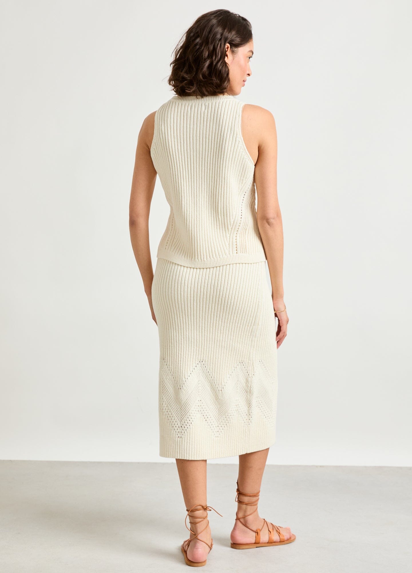 Delphine Cotton Pointelle Skirt - Women's Lace Trim Summer Skirt | Perfect for Beach Vacations, Date Nights & Casual Outings