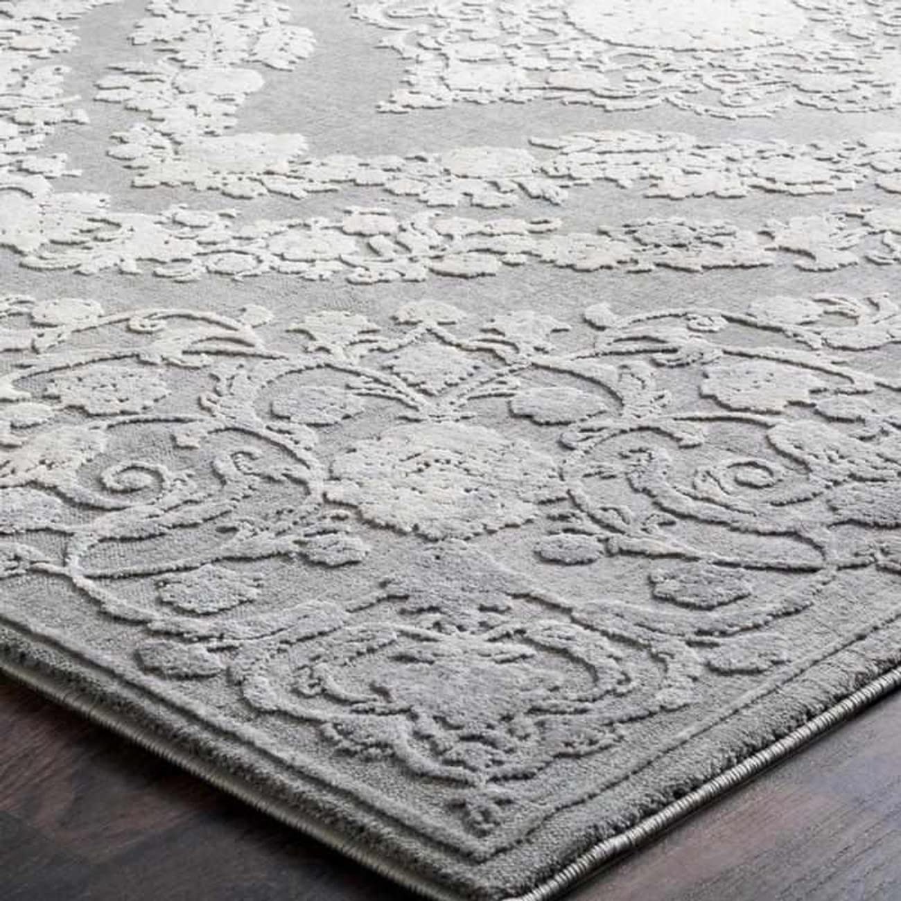 Mark&Day 8x8 Nantes Traditional Gray Square Area Rug – Soft & Durable Grey White Carpet for Living Room, Bedroom, Kitchen – Perfect for Home Decor & Cozy Spaces (7'10