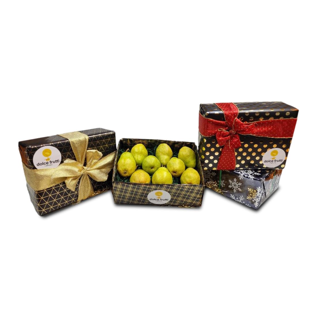 Dolce Frutti Bartlett Pears - Fresh 4 lbs Box | Gourmet Gift Pears for Holidays, Birthdays & Special Occasions | Perfect for Fruit Baskets, Healthy Snacking & Elegant Gift Giving