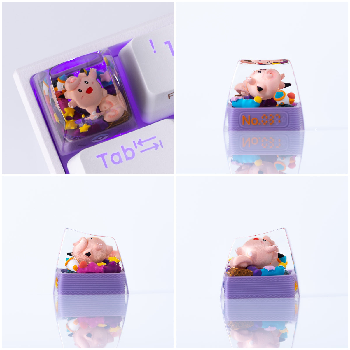 Custom DIY Translucent Resin Keycaps for Mechanical Keyboards - Personalized ESC Key with 3D Pokemon Design - Perfect for Gaming, Typing & Custom Keyboard Builds