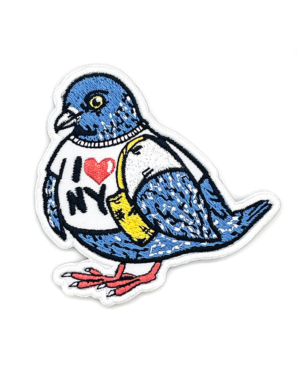 I Heart New York Pigeon Patch - Vintage Style Embroidered Iron-On Badge for Jackets, Bags & Hats - Perfect for NYC Souvenirs & Urban Fashion Accessories