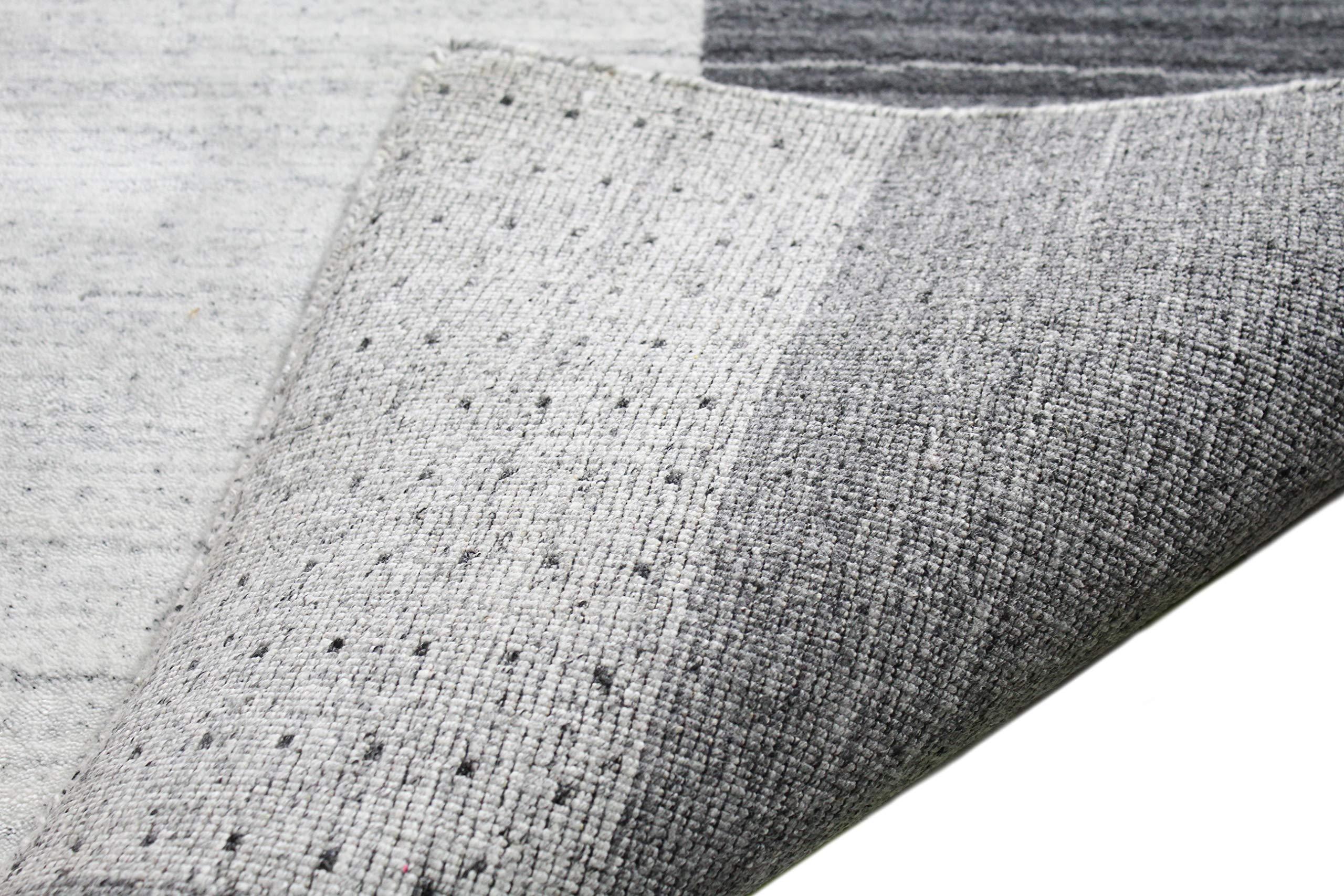 Bashian Collection Luxury Hand Loomed Wool & Viscose Area Rug - 2.6’ x 10’ Ivory/Grey Runner Rug for Entryway, Living Room, Bedroom - Soft & Durable Home Decor for High-Traffic Areas