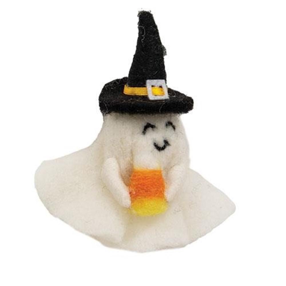 Handmade Felted Halloween Candy Corn Ghost Ornament - Spooky Cute Decor for Tree, Mantel & Party | Perfect for Halloween Home Decor & Gift Giving