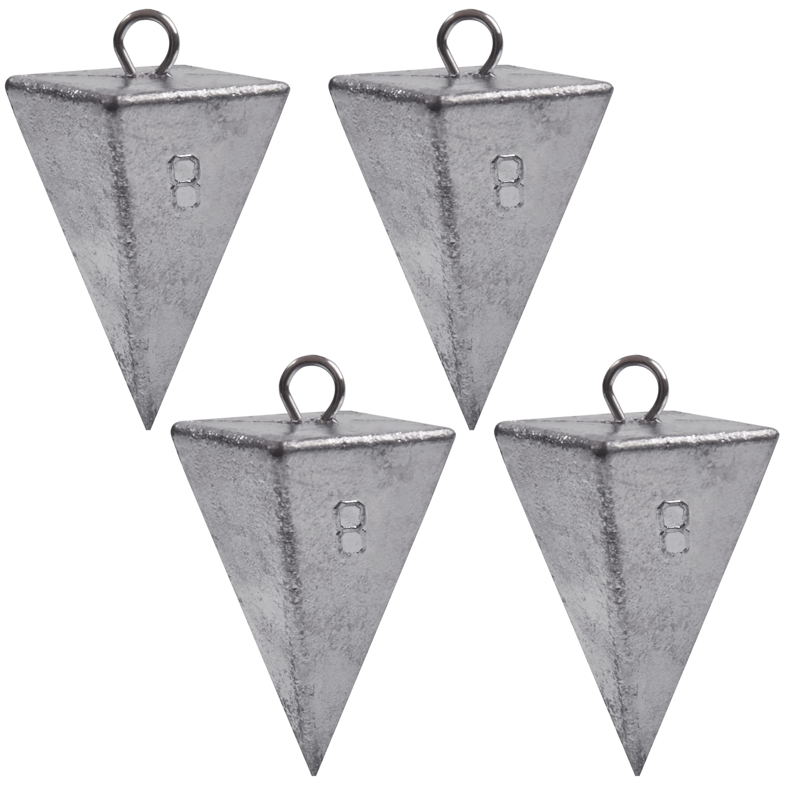 Pyramid Sinkers Fishing Weights 1oz-8oz | Bullet & Tangle-Free Saltwater Sinkers for Surf Fishing Gear | Ideal for Beach, Pier, and Deep Sea Fishing Tackle