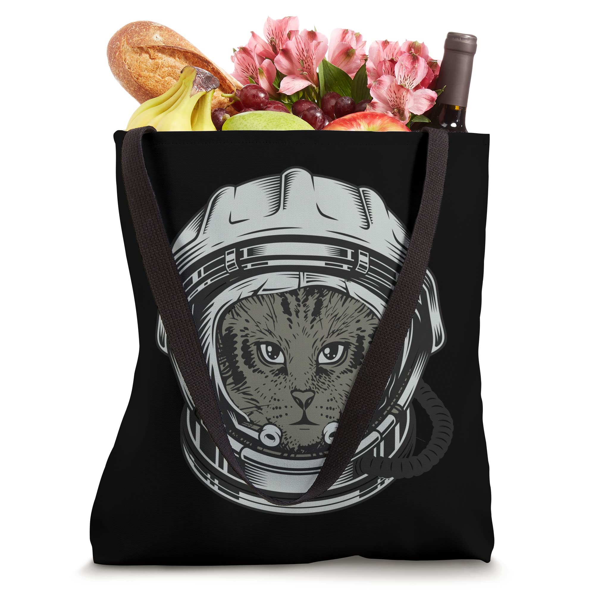 Stylish Cat Astronaut in Space Tote Bag - Cute Galaxy Themed Reusable Shopping Bag for Women & Men - Perfect for Grocery Shopping, Beach Trips & Work Commute