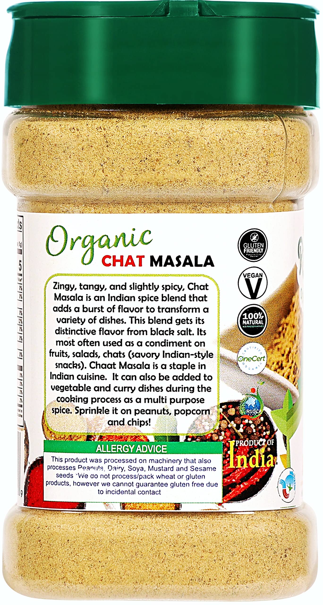 Organic Rani Chat Masala - Authentic Indian 8-Spice Seasoning Blend (3.5oz/100g) | All Natural, Vegan, Gluten-Free, Non-GMO | USDA Certified Organic | Perfect for Chaat, Fruits, Salads & Snacks