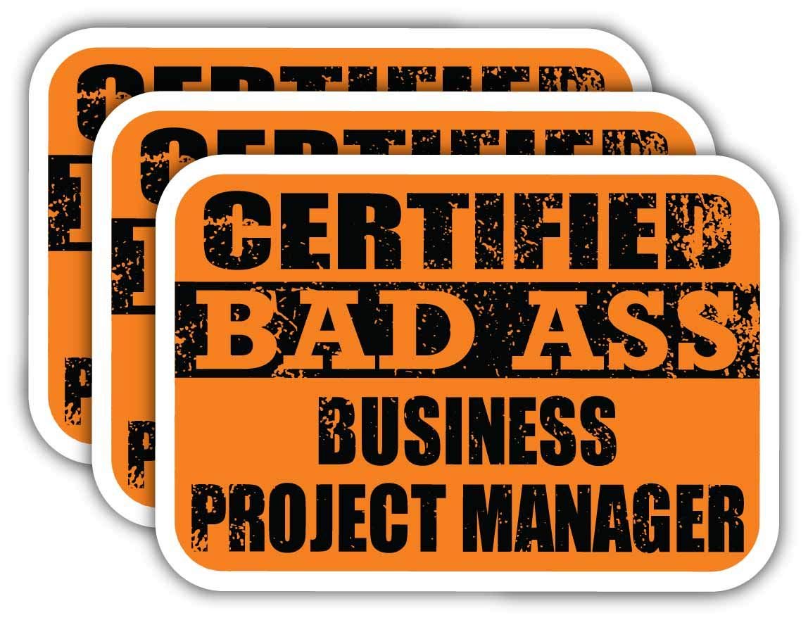 Certified Business Project Manager Stickers - Funny Job Gift for Laptops, Cars & Work Gear
