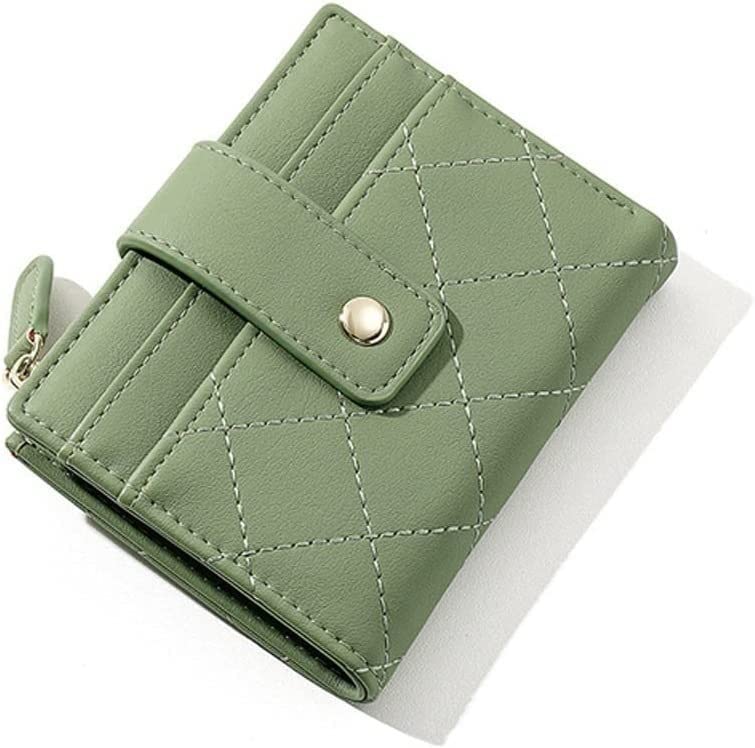 Genuine PU Leather Plaid Card Holder for Women - Stylish Zipper Wallet with Coin Pocket, School Girl Handbag Purse (11.5 x 9cm) - Perfect for School, Work & Everyday Use