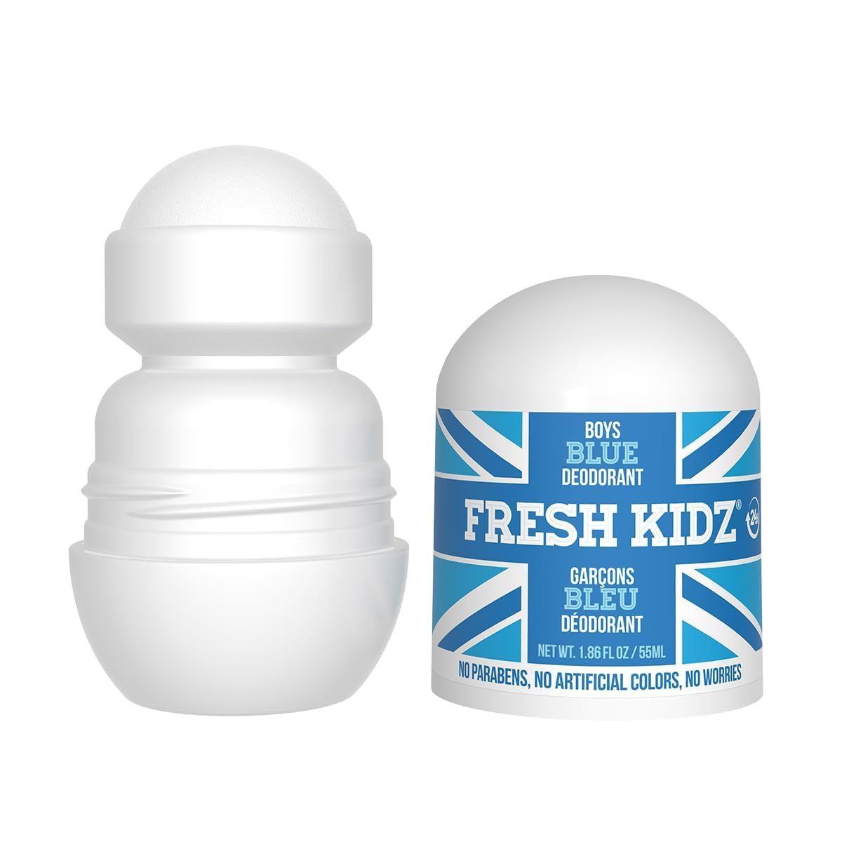 Fresh Kidz Hair & Body Wash 16.9 fl.oz + 2 Roll On Deodorants 1.86 fl.oz for Kids & Teens - Boys Blue Set | Gentle Daily Care for Active Children | Gym, School & Sports Ready