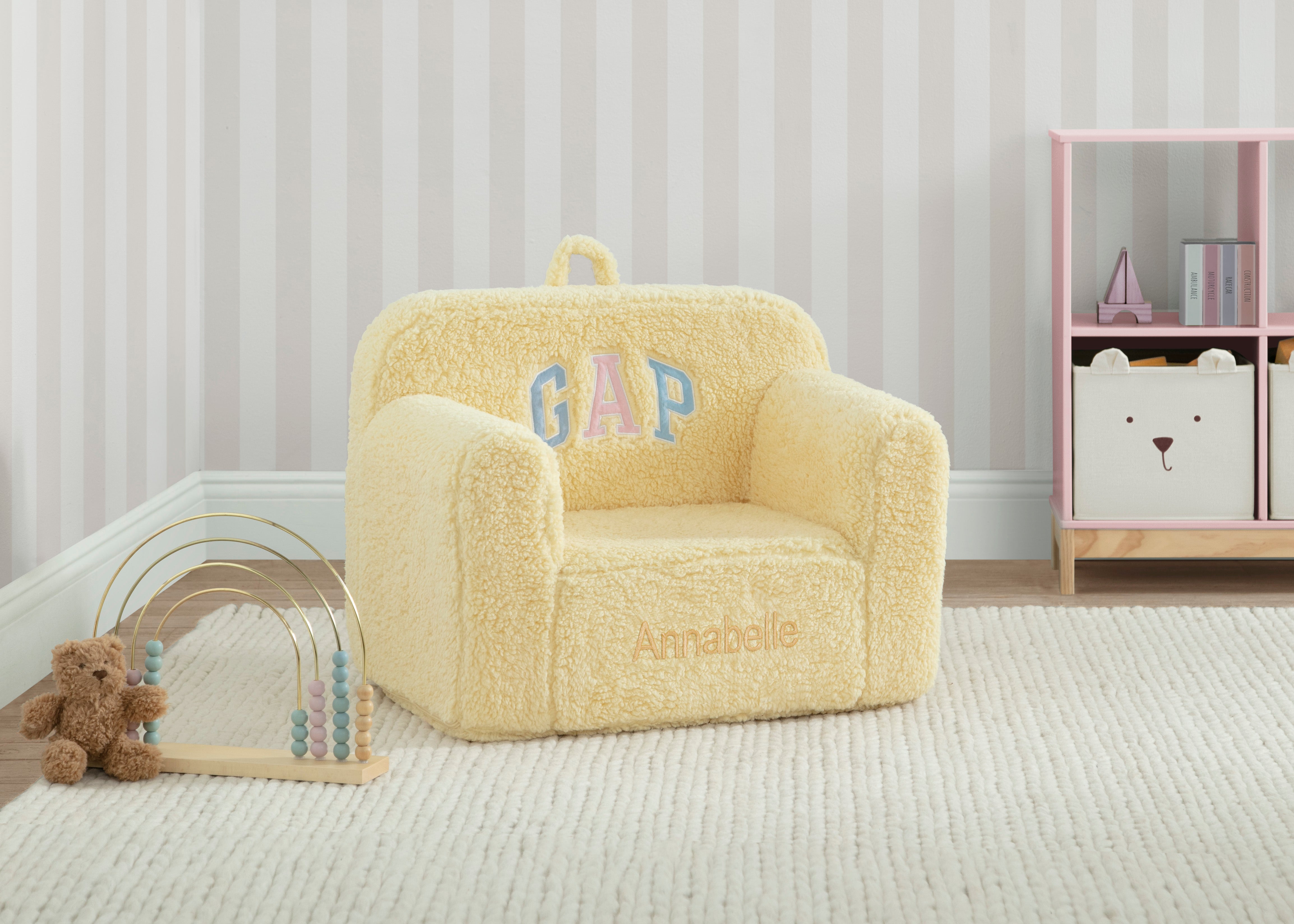 Personalized BabyGap Sherpa Chair - Cozy & Custom Kids' Seat for Nursery, Bedroom, or Playroom - Perfect for Reading, Relaxing & Snuggling
