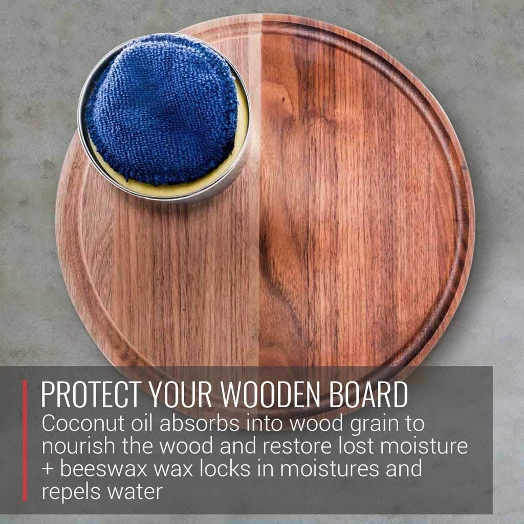 Premium Food-Grade Butcher Block Oil - Natural Wood Conditioner for Cutting Boards & Countertops - No Mineral Oil - Includes Wax & Applicator - Perfect for Kitchen, Dining & Outdoor BBQ Prep