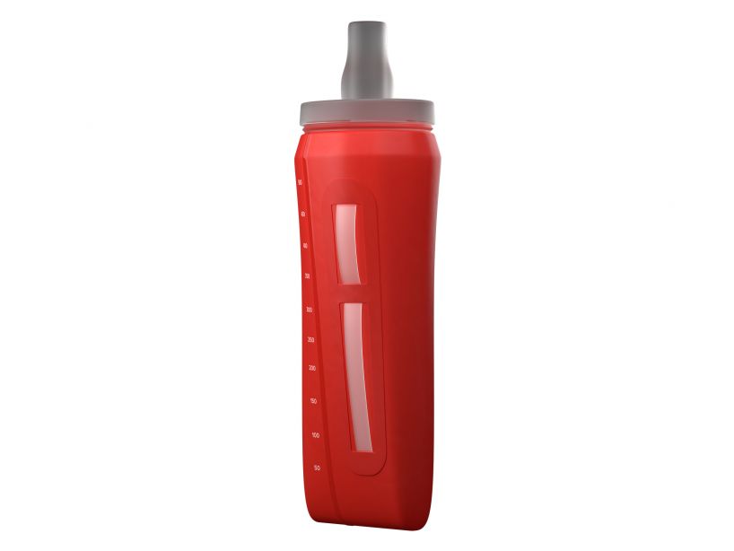 Compressport Ergo Flask 500ml Handheld Water Bottle - Lightweight Running Hydration for Jogging, Cycling & Outdoor Sports - Red