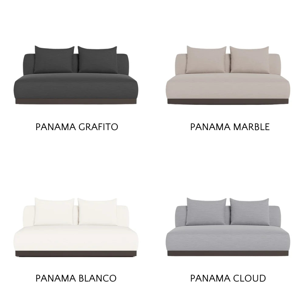 Amalfi 2-Seat Armless Outdoor Sectional Sofa - Waterproof Patio Furniture for Backyard, Poolside & Garden Relaxation