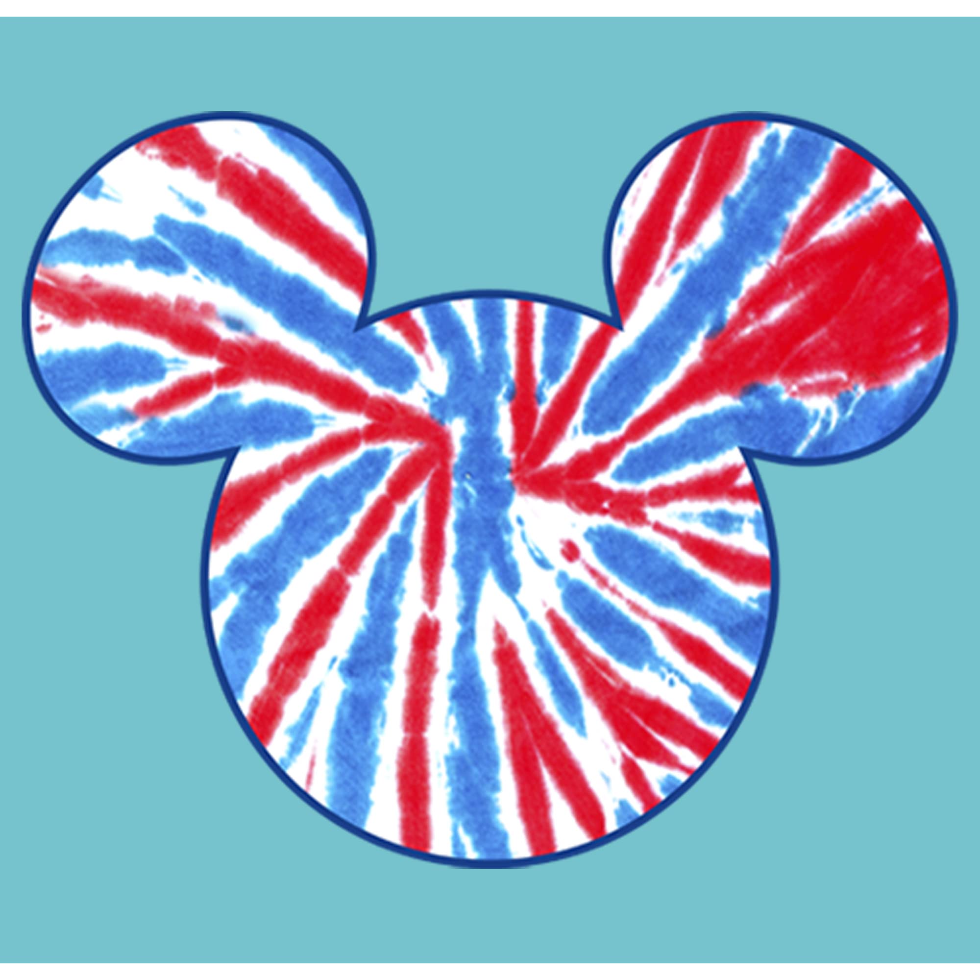 Disney Characters Tie Dye Americana Girls Solid Crew Neck T-Shirt | Cute Casual Cotton Tee for Girls | Perfect for School, Playdates & Family Outings