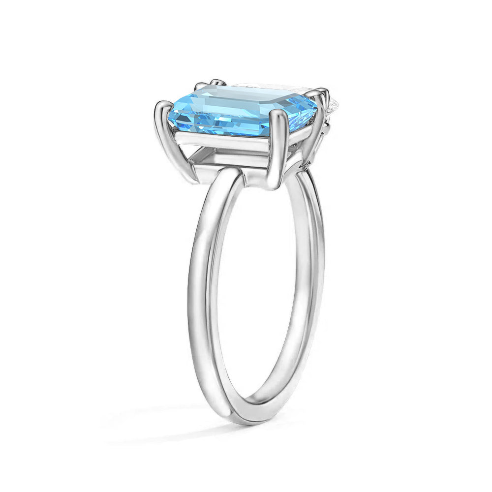 Personalized Toi et Moi Aquamarine Birthstone Ring for Women - Custom Anniversary, Engagement & Wedding Jewelry Gift - Perfect for Couples, Brides & Romantic Occasions