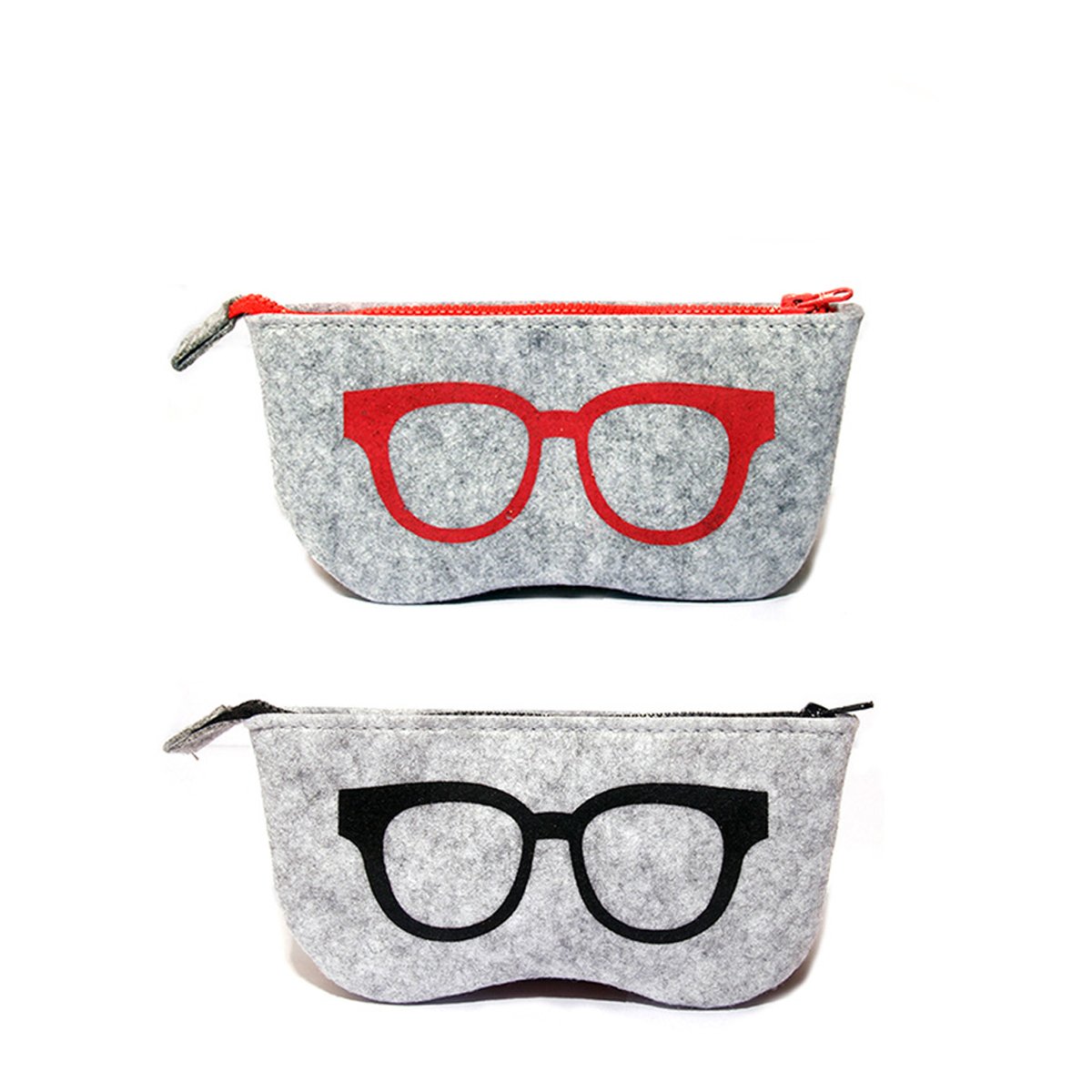 2 Pack Soft Felt Eyeglass Case & Sunglasses Pouch - Protective Storage for Glasses, Readers, and Sunglasses - Perfect for Travel, Work, and Daily Use